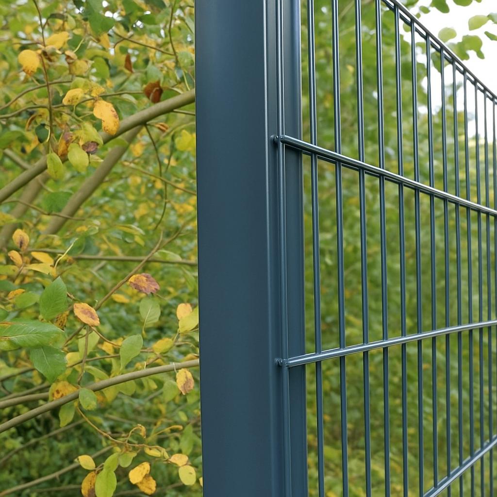 Promo! 22m dubbelstaaf draadpanelen 200cm hoog antra + palen, Ophalen, Nieuw, IJzer