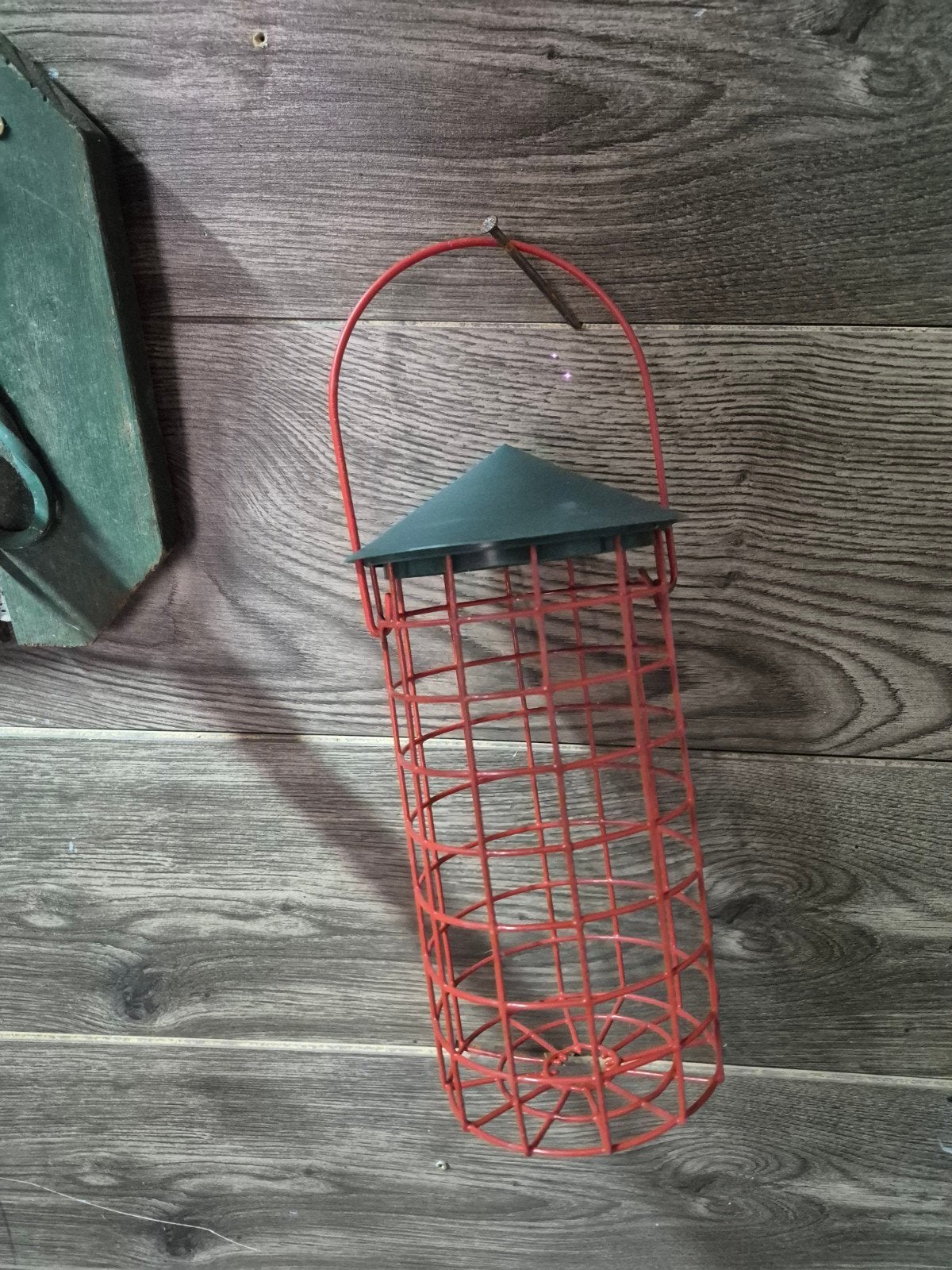 Rode vogelvoederhouder voor tuinvogels, Ophalen of Verzenden, Gebruikt