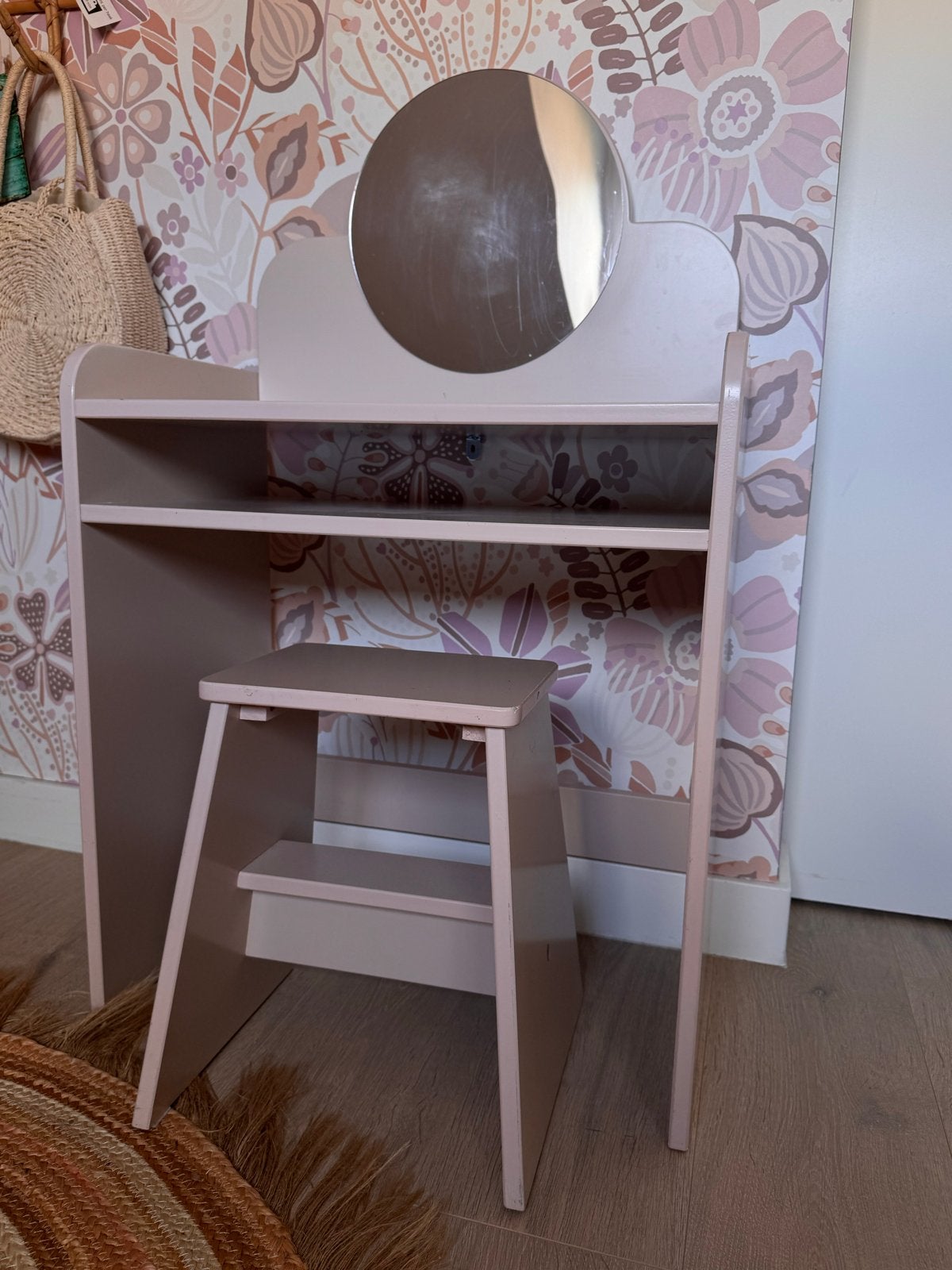 Kaptafel met krukje voor kinderen - Roze, Ophalen, Gebruikt, Overige typen