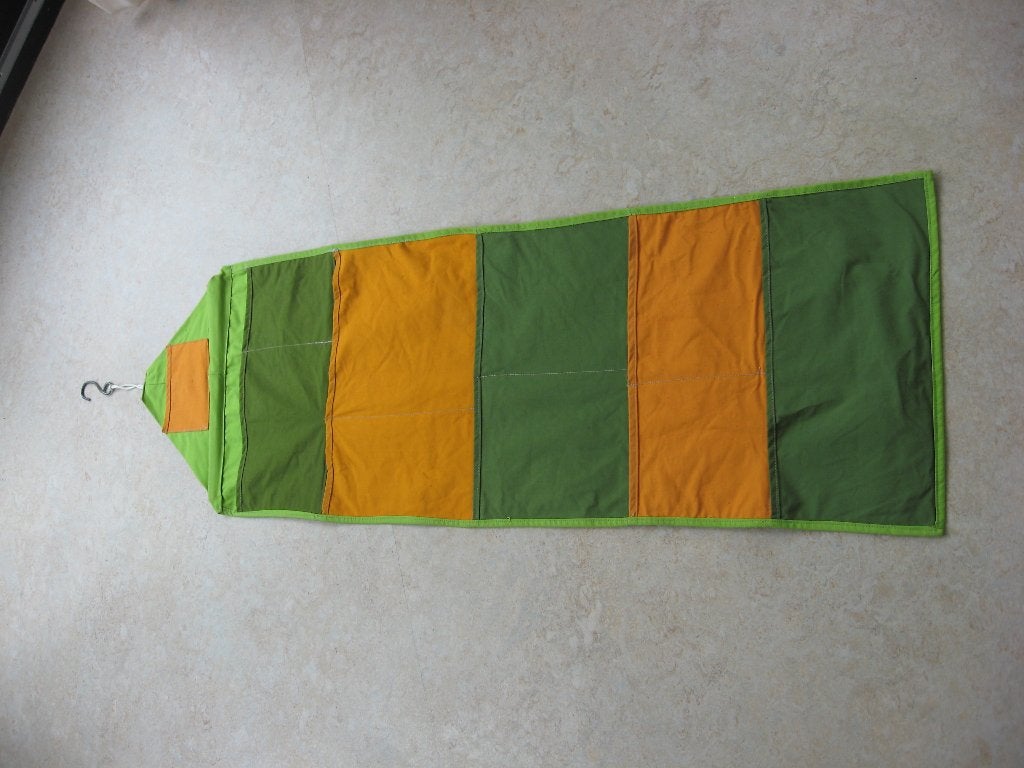 Vintage tentorganizer hangzak tentorganiser oranje groen, Ophalen of Verzenden, Gebruikt