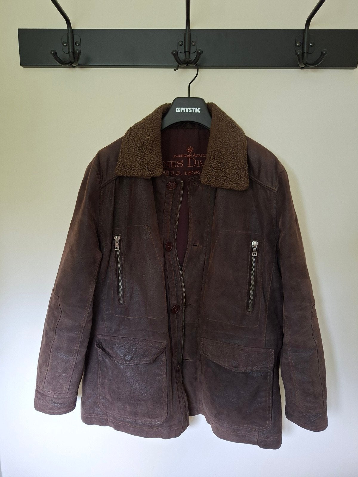Jones Division Leren Jas - Bruin, Maat L, Ophalen of Verzenden, Gedragen, Maat 52/54 (L), Bruin