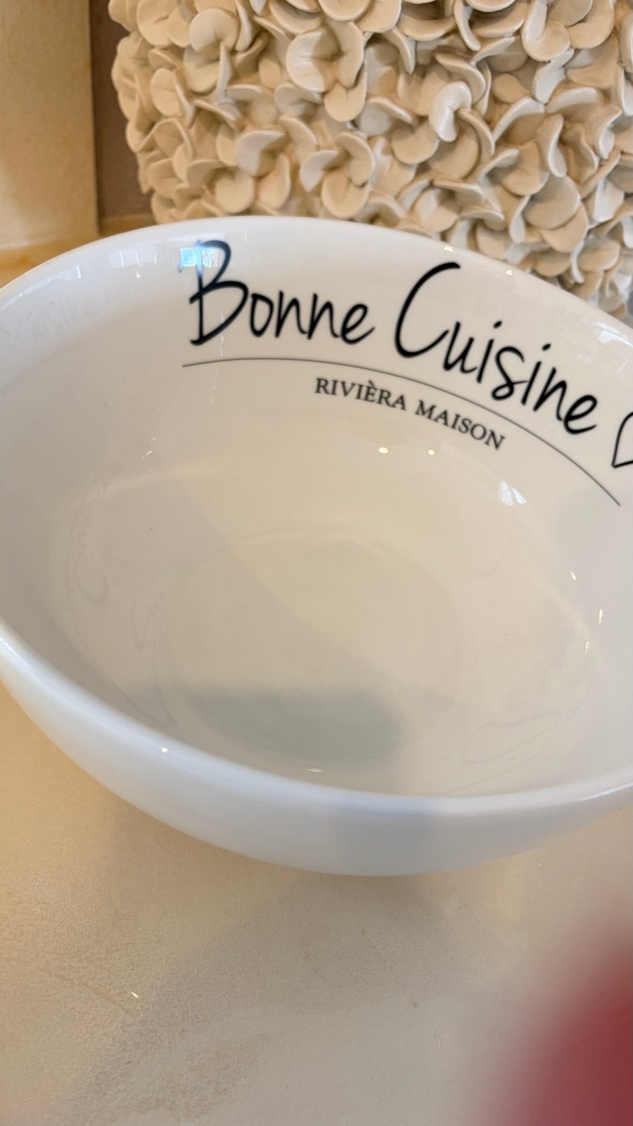 Riviera Maison 'Bonne Cuisine' schaal, Overige merken, Keramiek, Landelijk/Boerenbont, Ophalen of Verzenden