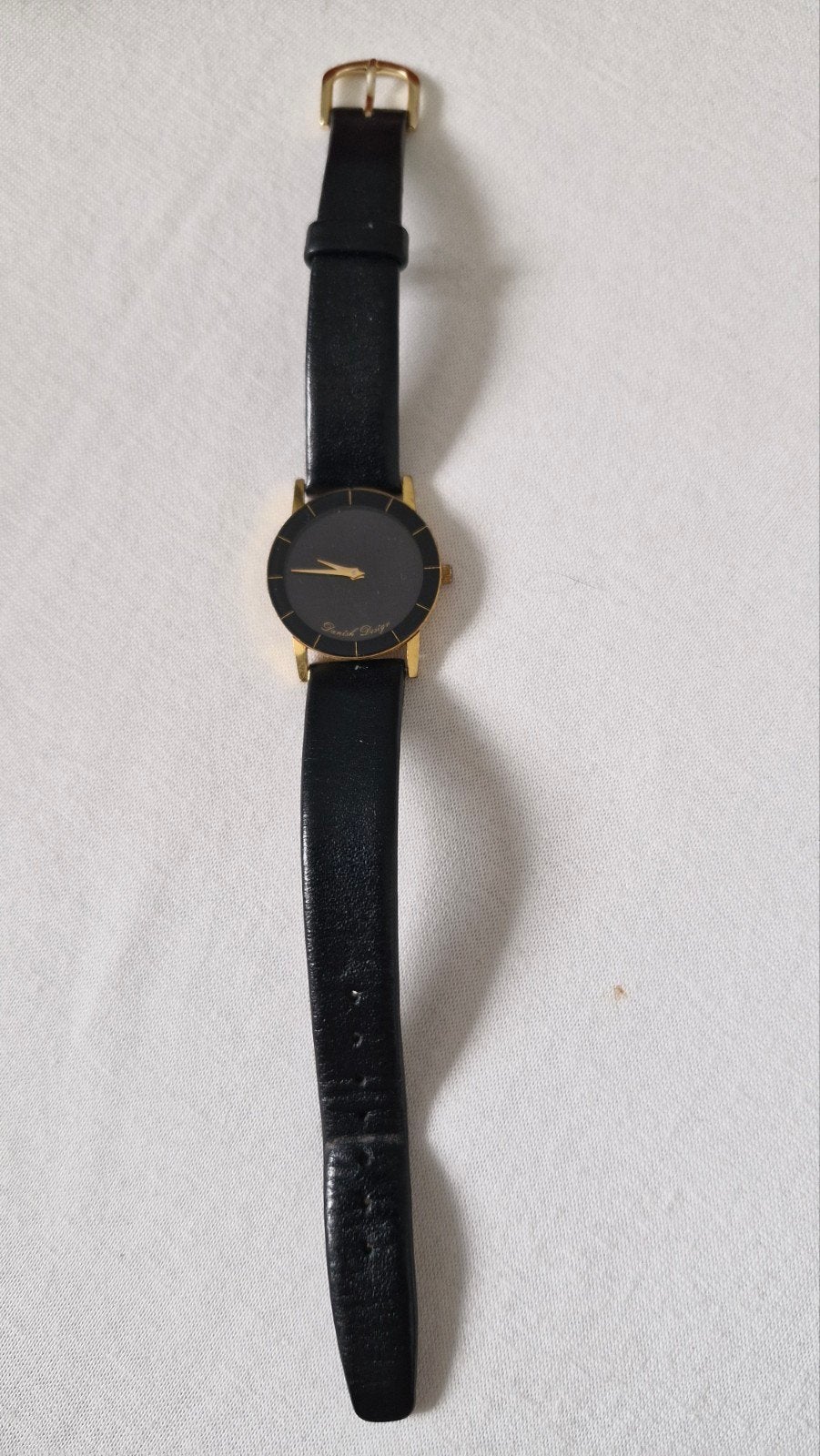 Dames polshorloge - Danish Design - Zwart/Goud, Ophalen of Verzenden, Gebruikt, Leer, Overige merken