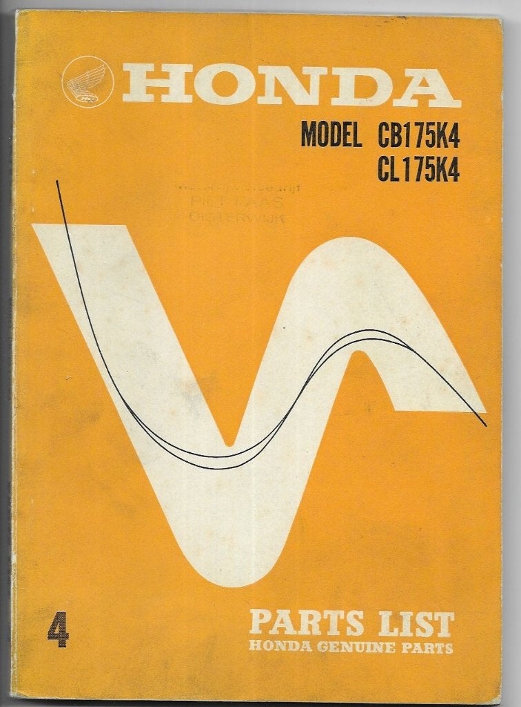 Honda CB175 CL175 Parts List (1332z), Motoren, Verzenden, Honda