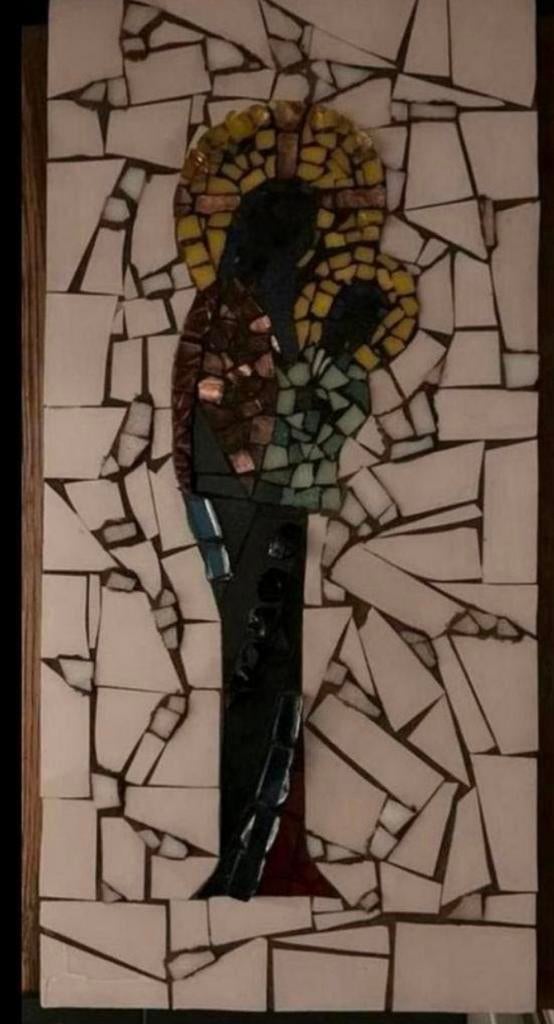 Maria en haar zoon ,mozaïek glas handgemaakt mooi!, Ophalen of Verzenden