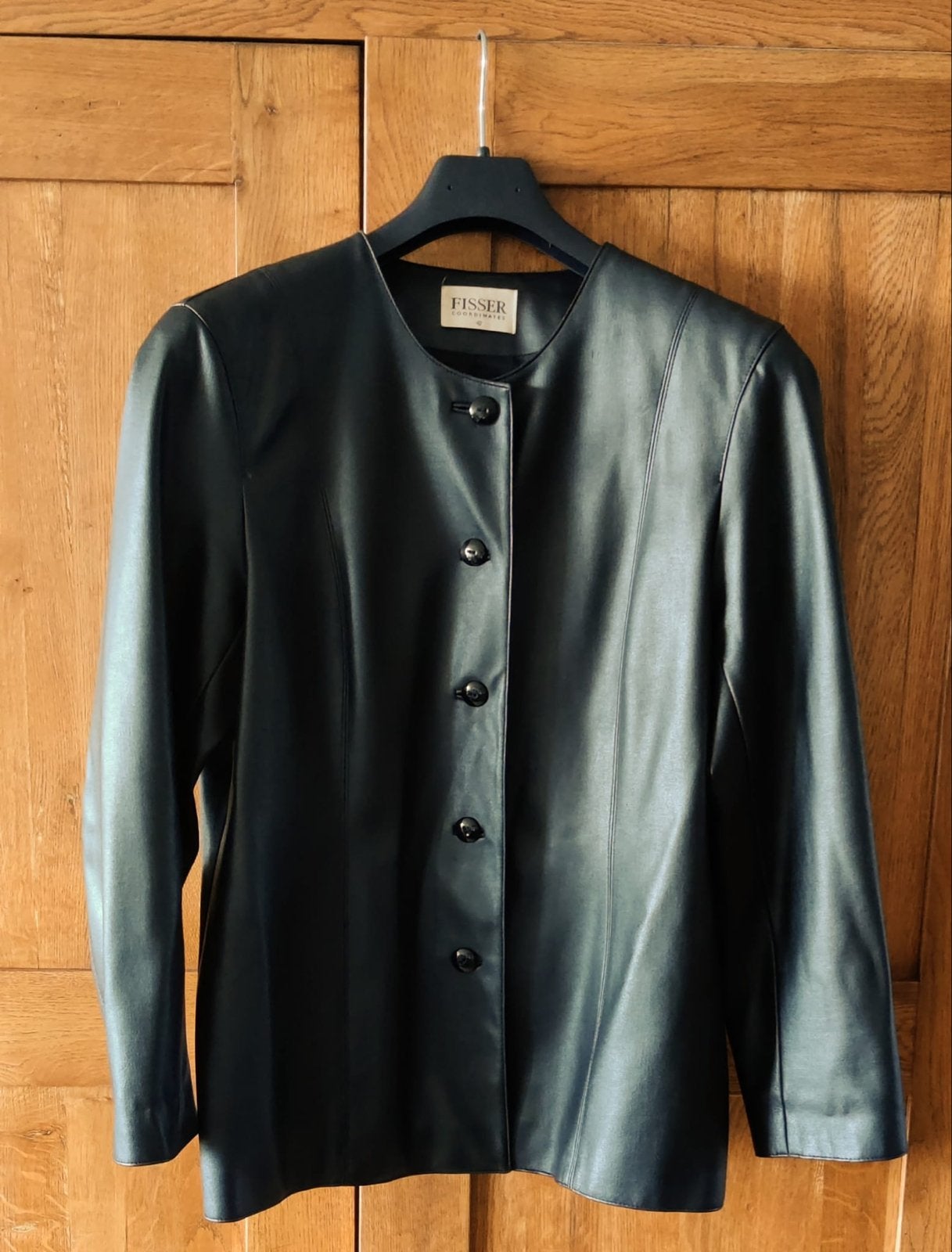 Fisser Coordinates Zwart Leren Jasje Maat 42, Kleding | Dames, Ophalen of Verzenden, Zo goed als nieuw, Maat 42/44 (L), Zwart