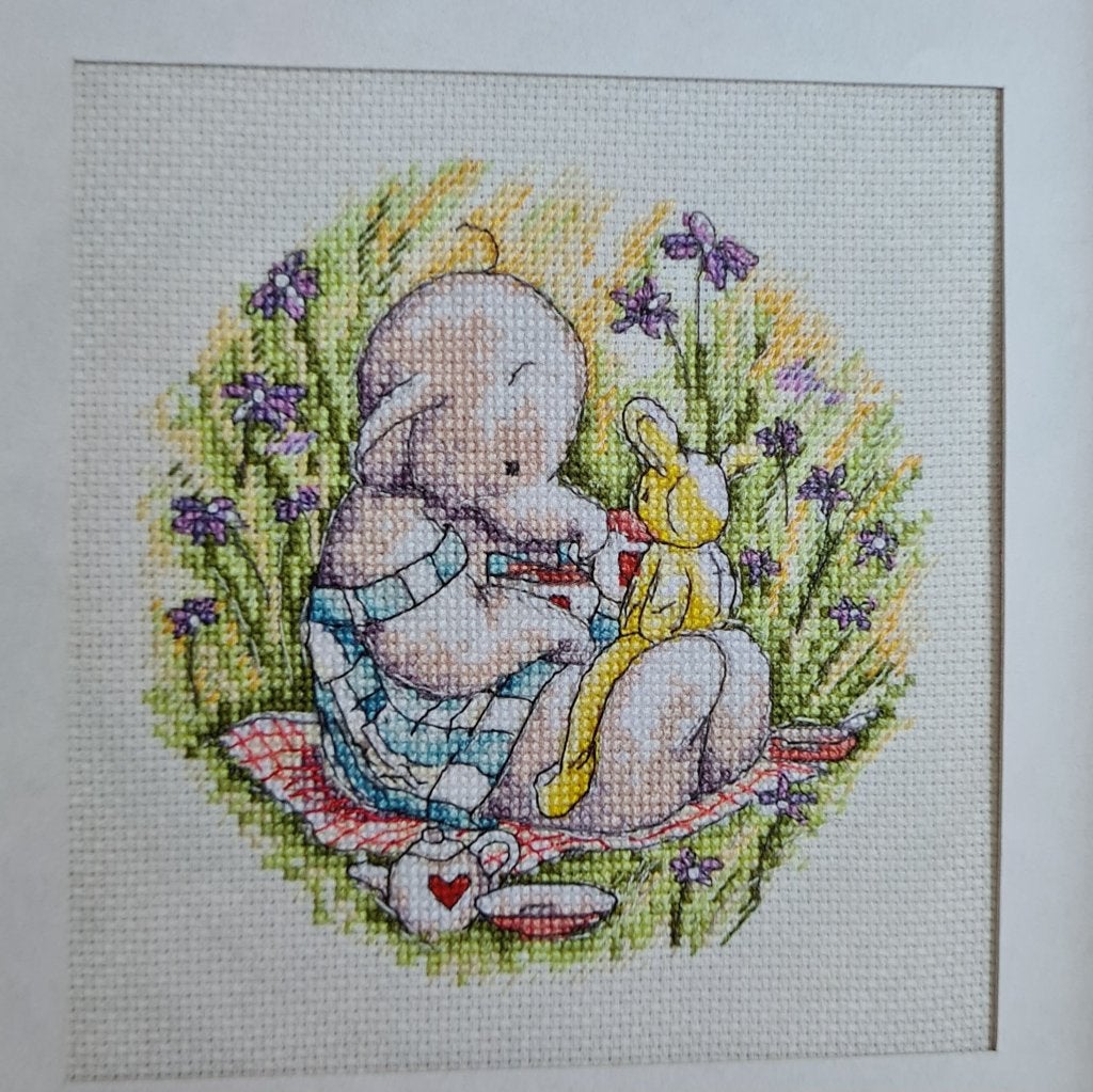 Humphrey de olifant op een picknick kleed borduurpatroon, Ophalen, Nieuw, Handborduren, Patroon