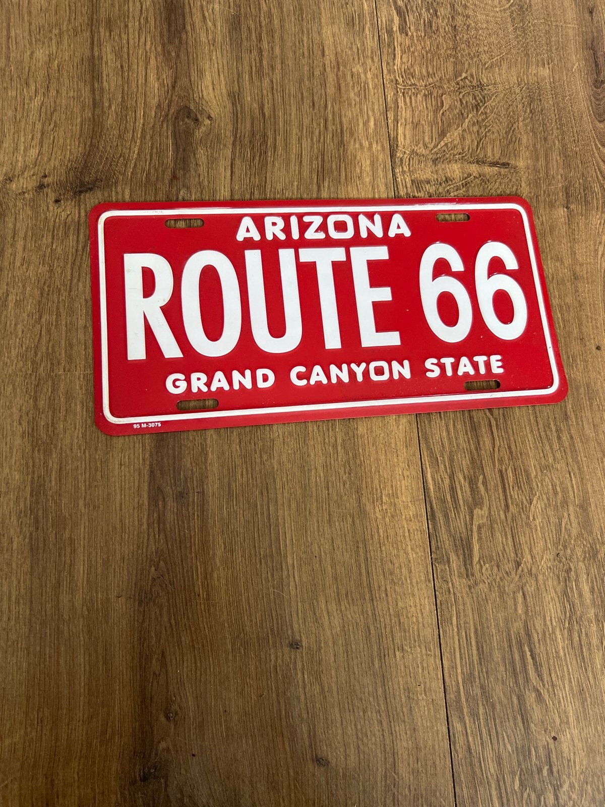 Route 66 Arizona Kentekenplaat - Metalen Decoratie Bord, Ophalen of Verzenden, Zo goed als nieuw, Rood, Metaal