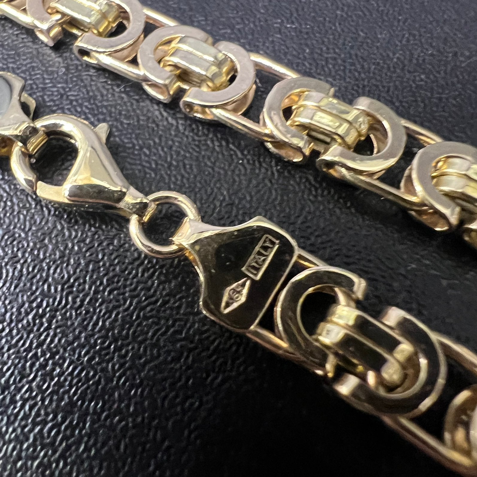 14 karaat koningsketting plat schakel 41 gram, Ophalen of Verzenden, Zo goed als nieuw, Goud