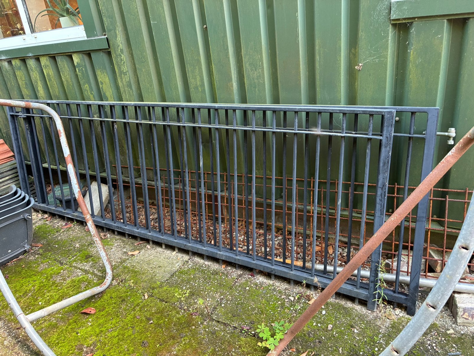 Hekwerk poort staal ijzer 3,07 per deel, Ophalen, Met poort, Gebruikt, Spijlenhekwerk