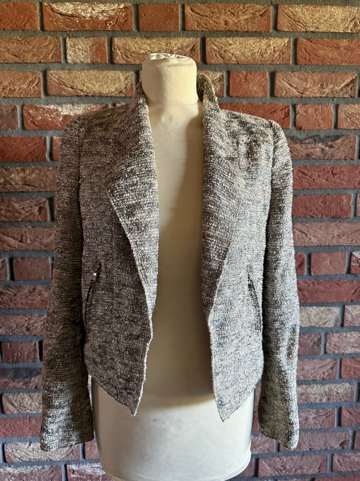 Zara Woman Tweed Jasje Maat S, Ophalen of Verzenden, Zo goed als nieuw, Maat 36 (S), Zwart