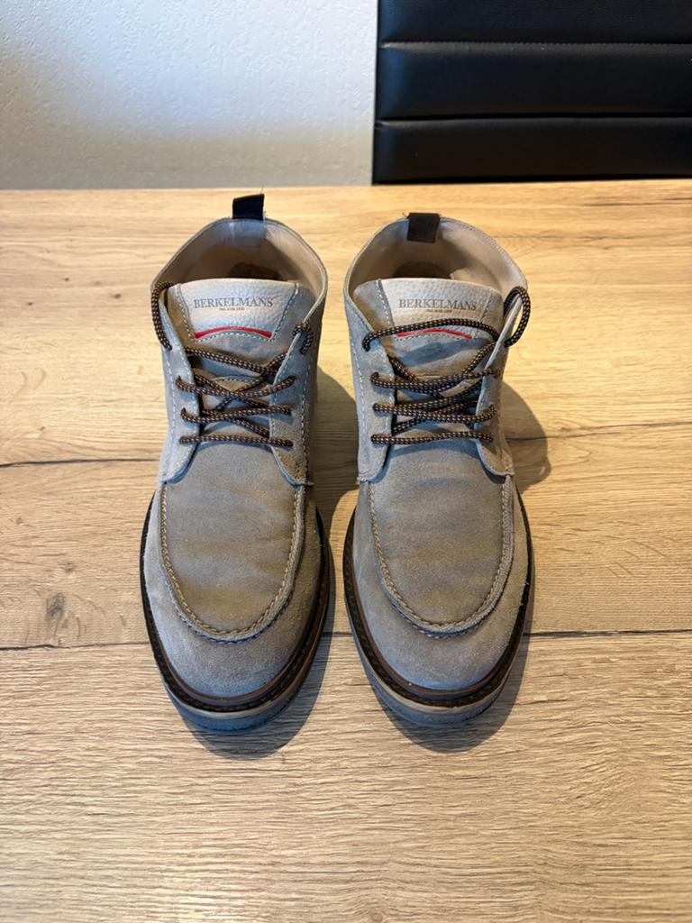 Berkelmans herenschoenen taupe maat 44, Overige kleuren, Ophalen of Verzenden, Zo goed als nieuw, Veterschoenen