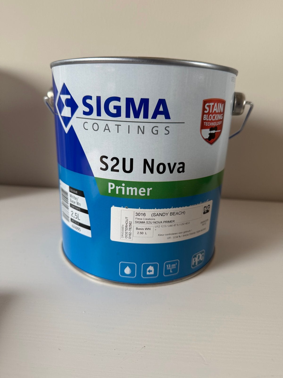 Sigma S2U Nova Primer - 2.5L - Sandy Beach (vol & nieuw!), Ophalen, Beige, Nieuw, Verf