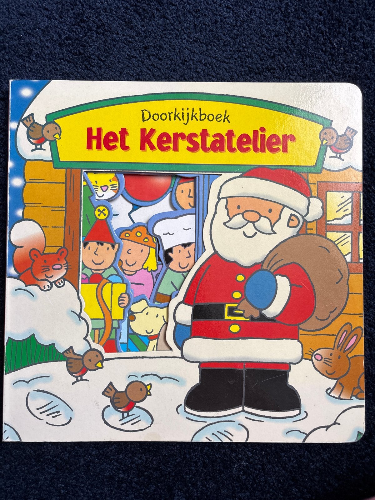 Doorijkboek Het Kerstatelier - Kerstmis Prentenboek, Ophalen of Verzenden, Zo goed als nieuw, Uitklap-, Voel- of Ontdekboek, 2 tot 3 jaar