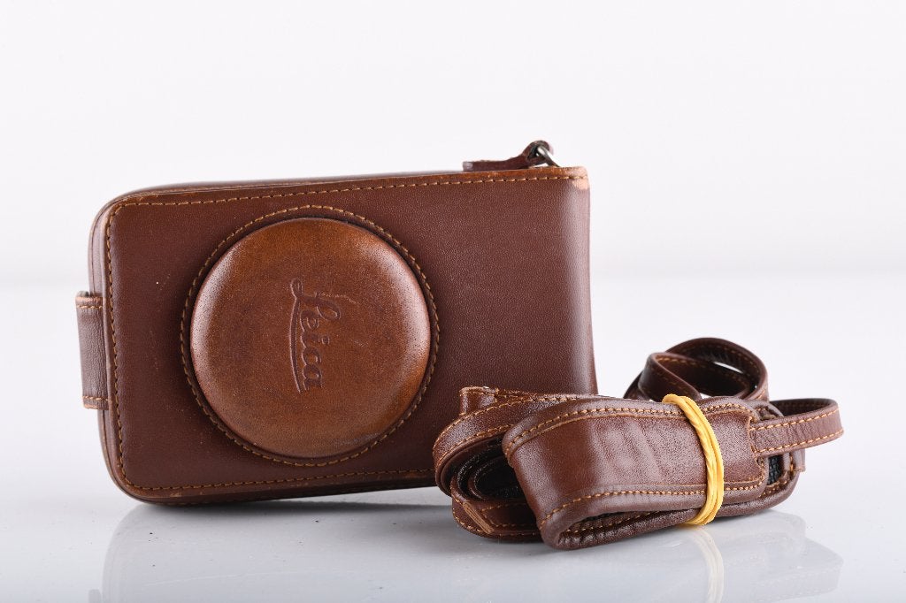 Leica d lux 4 leren tas, Overige merken, Schouderband, Zo goed als nieuw, Schoudertas
