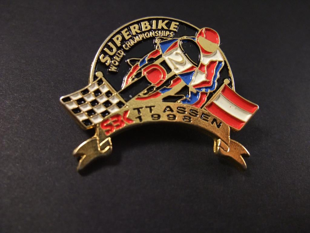 Superbike WK-race Circuit Assen 1998, pin, Ophalen of Verzenden, Gebruikt, Overige onderwerpen