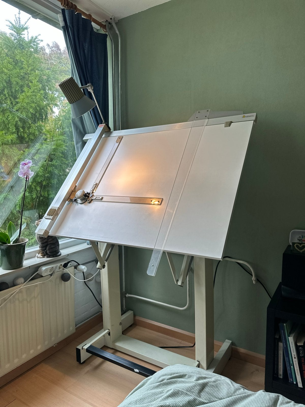 Tekentafel Tecnostyl 628 met verlichting, Ophalen, Zo goed als nieuw, 150 tot 170 cm, Verlichting