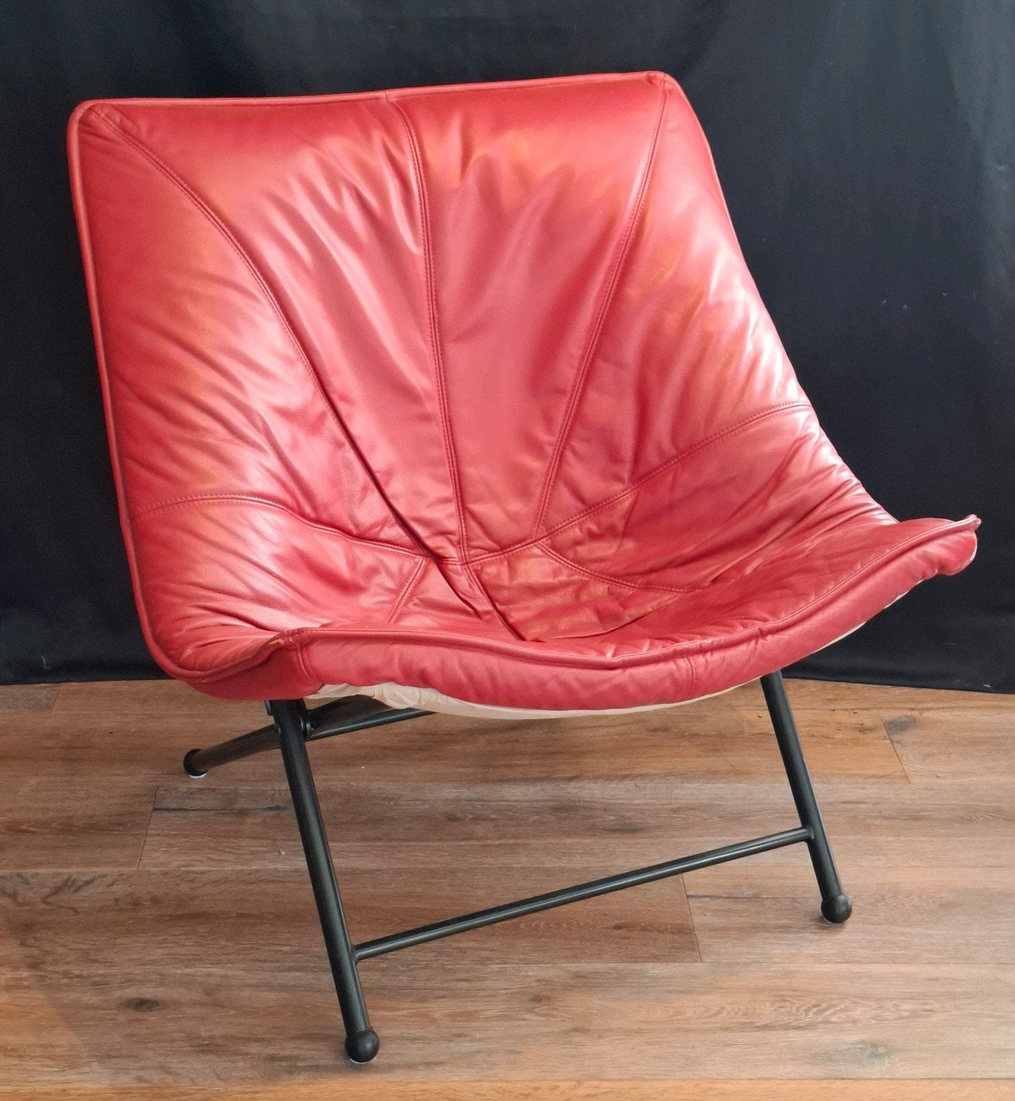 Vintage Molinari Fauteuil Teun van Zanten, Ophalen, Zo goed als nieuw, Leer