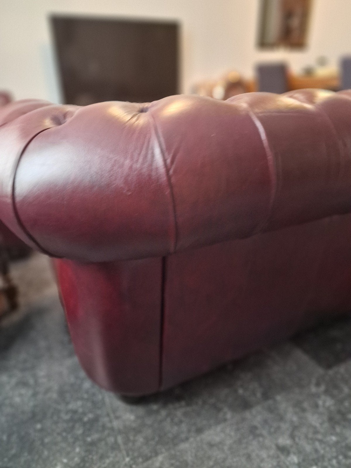 Chesterfield bankstel: 3-zits (200cm) en 2-zits (170cm), Ophalen, Zo goed als nieuw, Rechte bank, Klassiek, Chesterfield