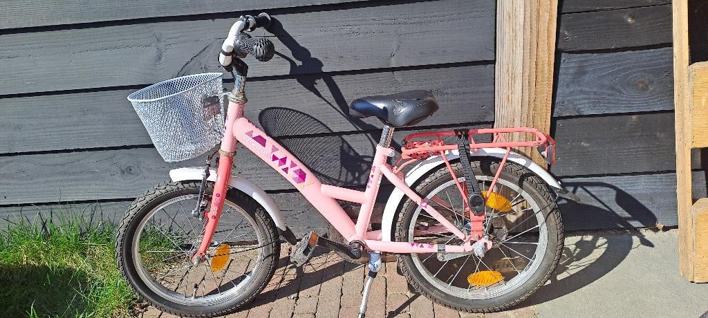 Meisjesfiets roze 16 inch, Ophalen, Gebruikt, Handrem, 16 inch