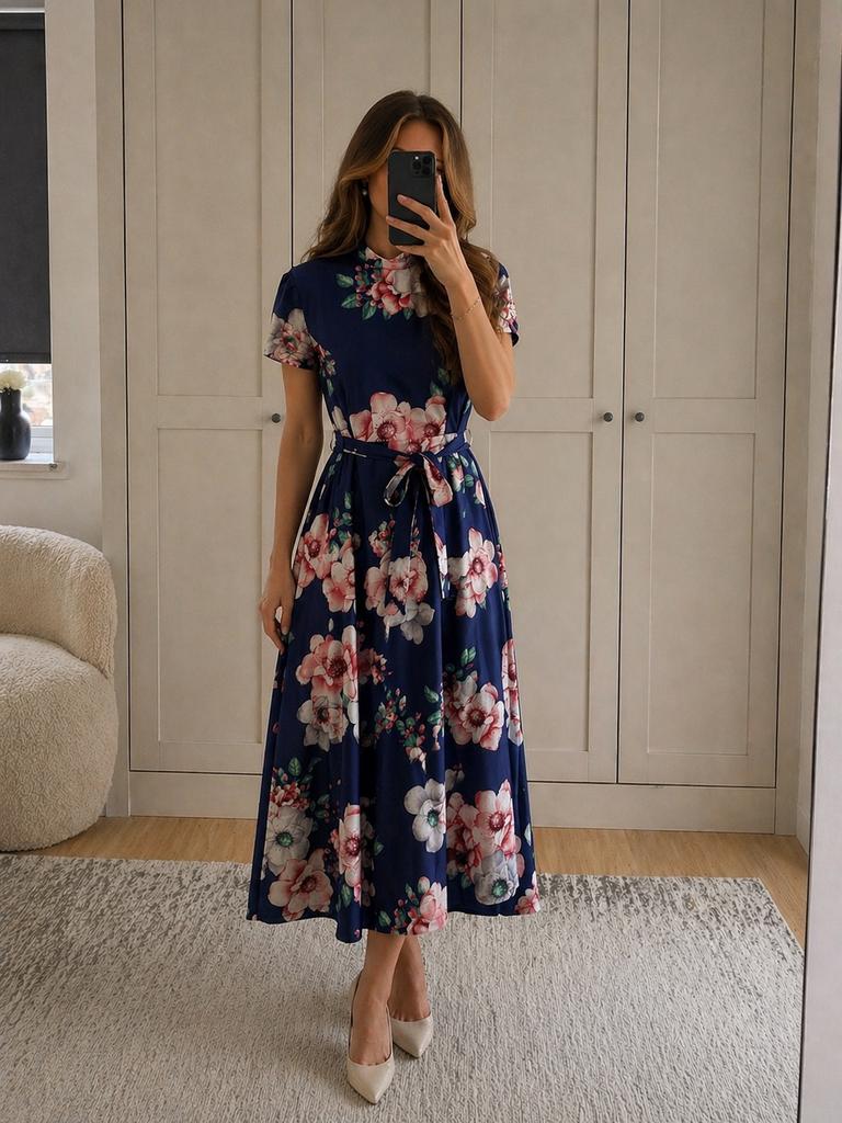 Jurk | L | heel goed, Maat 38/40 (M), Blauw, Ophalen of Verzenden, Zo goed als nieuw