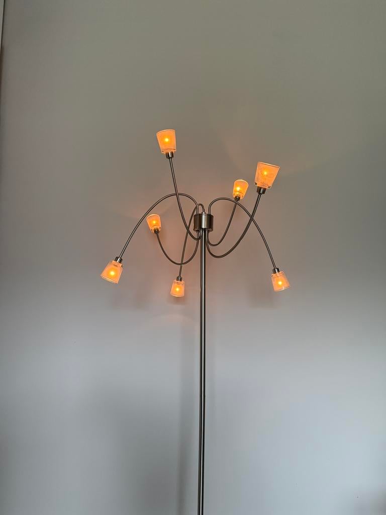 Gratis af te halen dimbare staande lamp, Huis en Inrichting, Lampen | Vloerlampen, Ophalen, Gebruikt, Metaal, 150 tot 200 cm