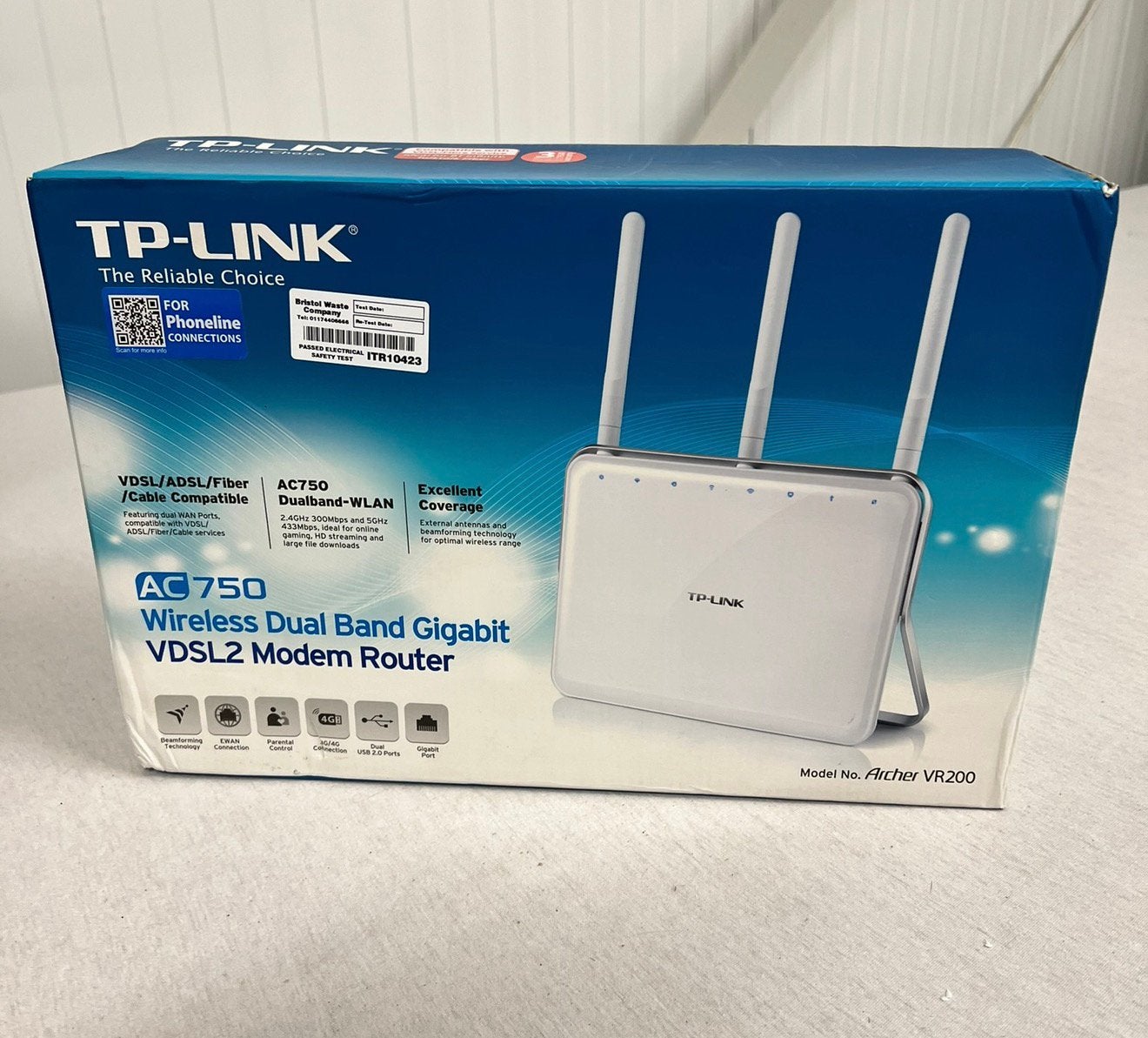 TP-LINK Archer VR200 AC750 modem router VDSL vdsl2 usb poort, Computers en Software, Routers en Modems, Zo goed als nieuw, Router met modem