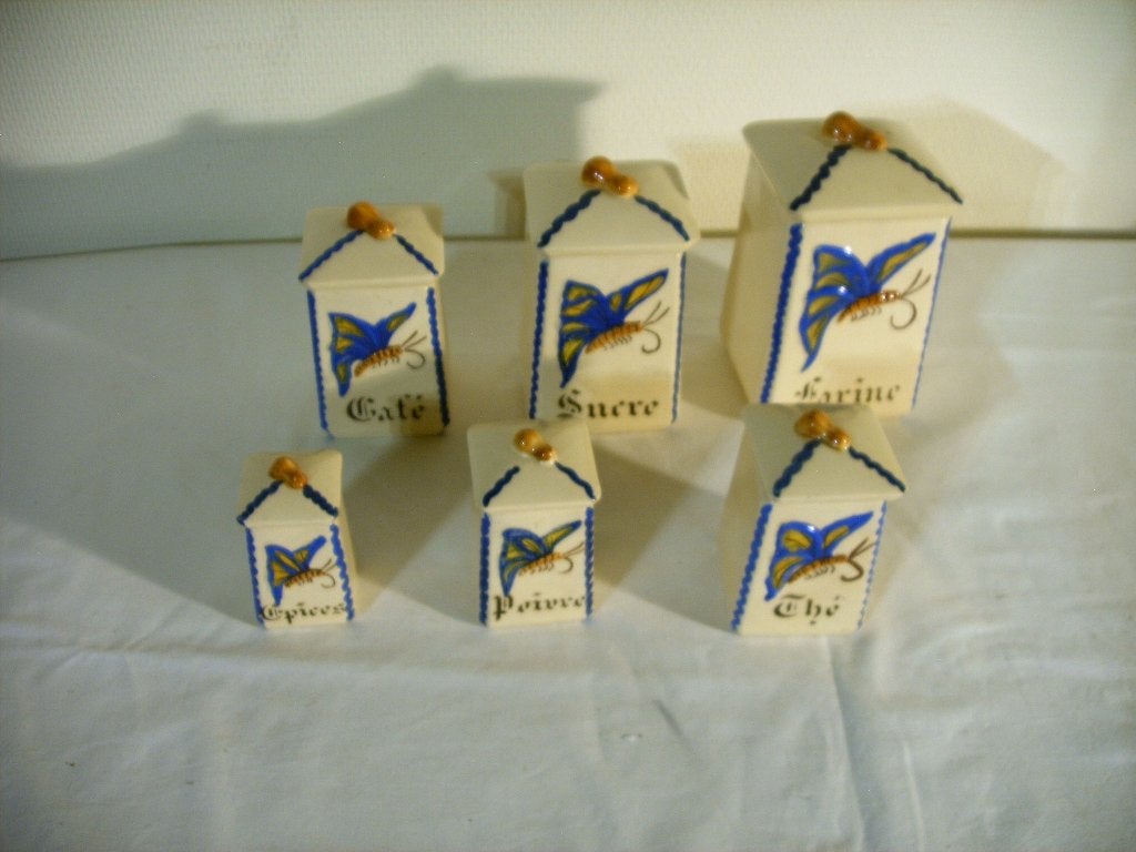 Franse Art Deco voorraadpottenset, Ophalen of Verzenden