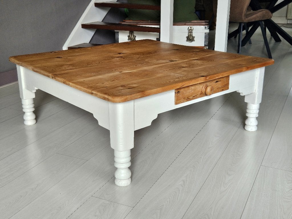 Oud Grenen Salontafel, Ophalen, Oud Grenen, Gebruikt, Vierkant