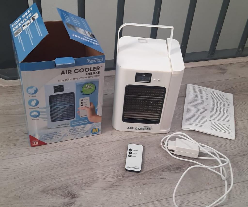Livington Air Cooler Deluxe - Draagbare Luchtkoeler, Ophalen, Minder dan 60 m³, 3 snelheden of meer, Zo goed als nieuw
