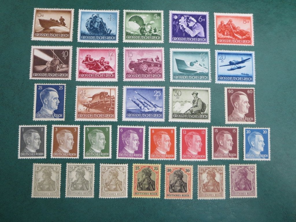 Duitse Rijk Wehrmacht  Hitler + Germania zegels, Verzenden, Duitse Keizerrijk, Postfris