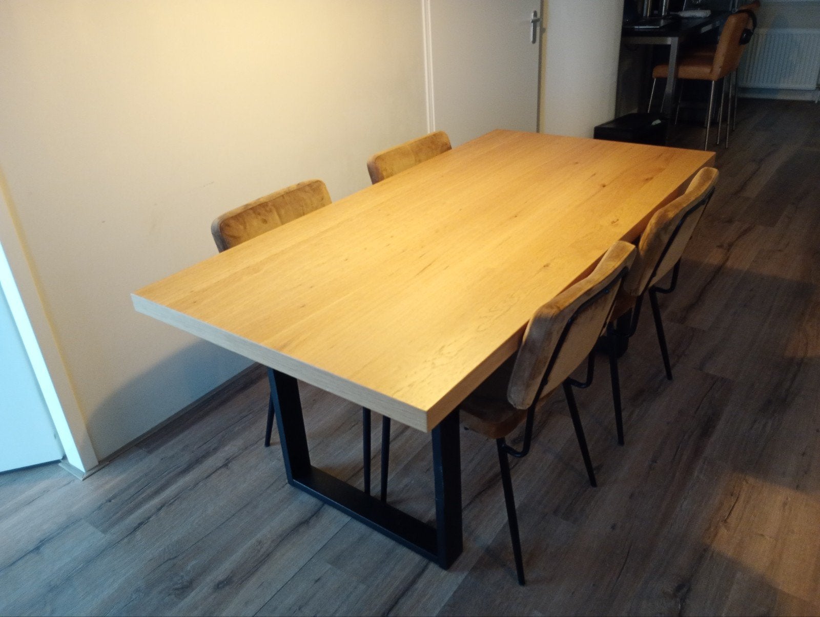 Te koop: eetkamer set, Huis en Inrichting, Ophalen, Eikenhout, 100 tot 150 cm, Zo goed als nieuw