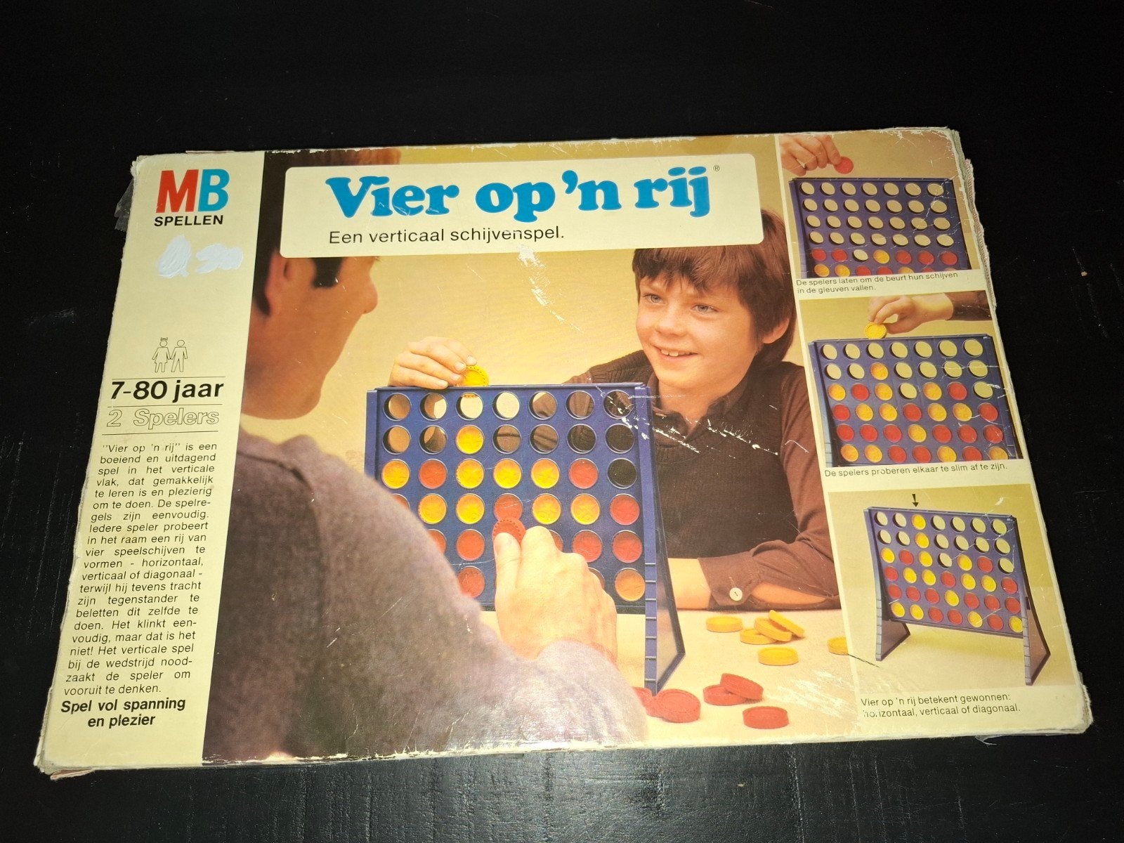 vier op een rij vintage, Hobby en Vrije tijd, Gezelschapsspellen | Bordspellen, Een of twee spelers, Ophalen of Verzenden, Gebruikt