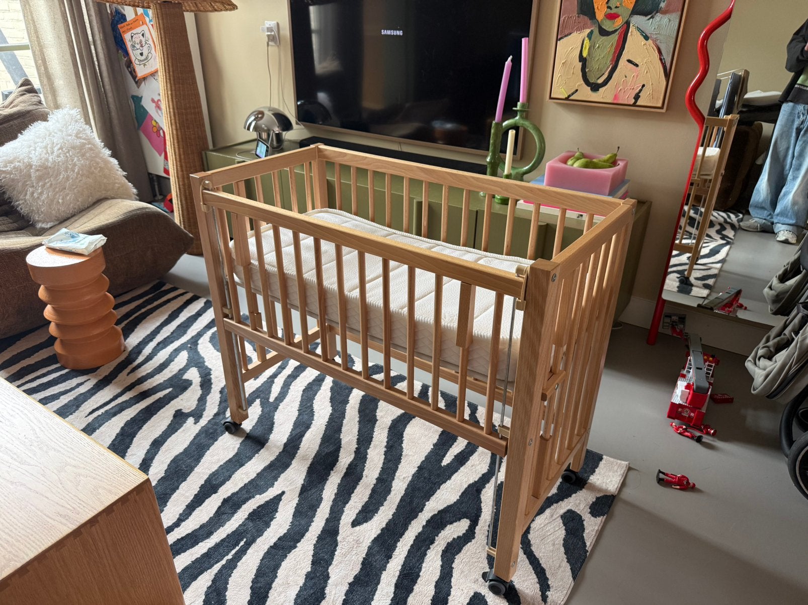 Co-sleeper, Ophalen, Zo goed als nieuw, Rechthoekig, In hoogte verstelbaar