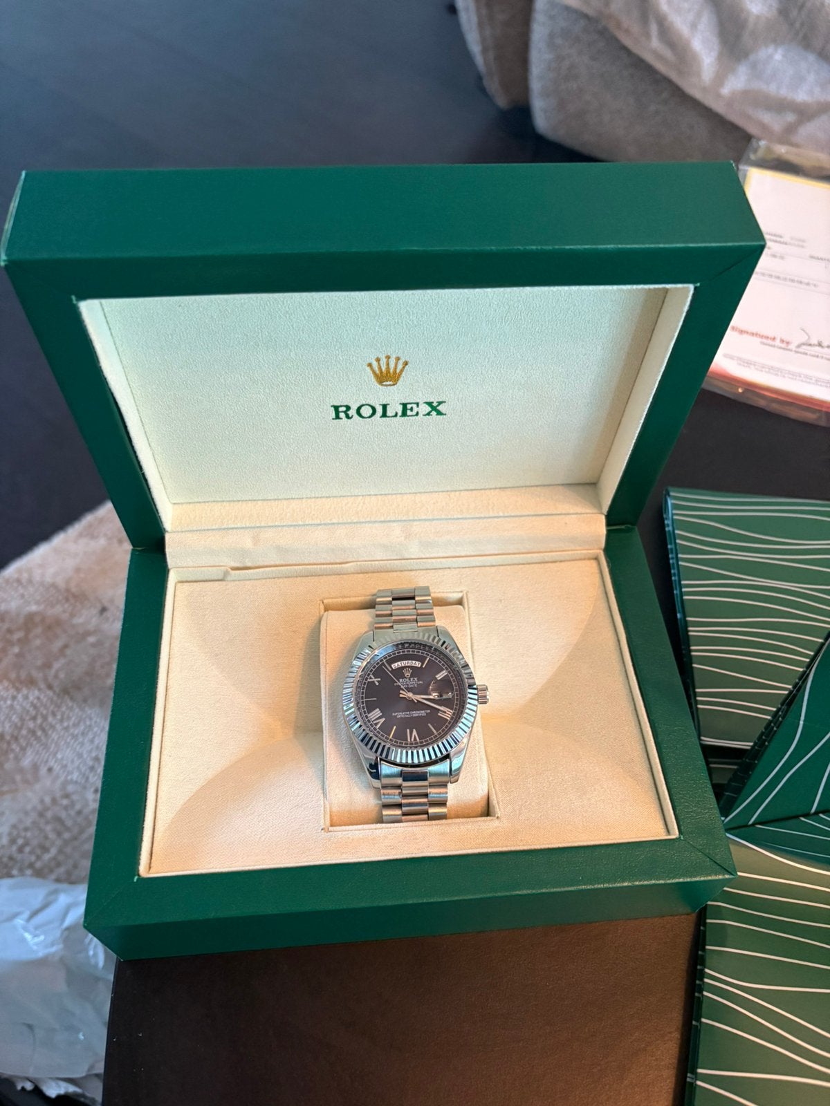 Rolex day date, Ophalen, Zo goed als nieuw, Staal, Rolex