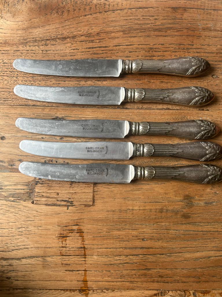 Set van 5 Carl Grah Solingen roestvrijstalen messen, Ophalen of Verzenden