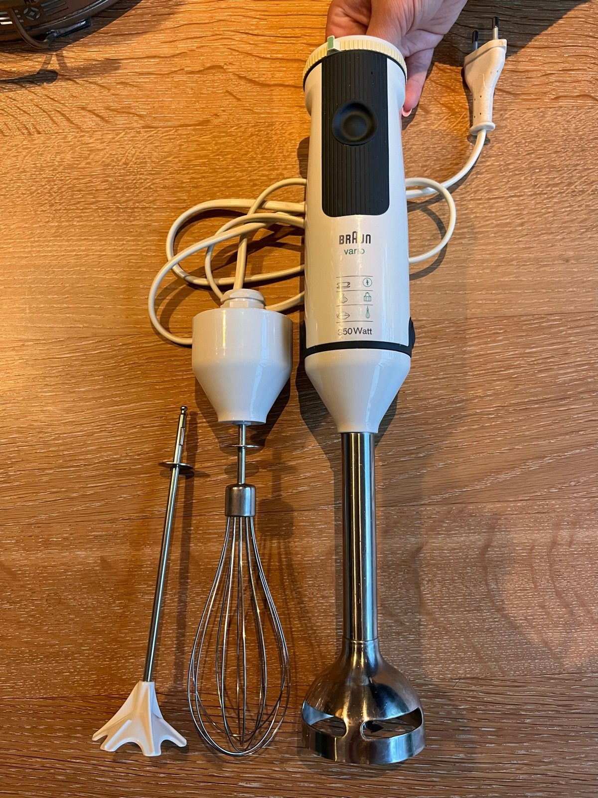 Braun Vario staafmixer met garde en pureeraccessoire, Minder dan 1 liter, Ophalen of Verzenden, Gebruikt, 3 snelheden of meer
