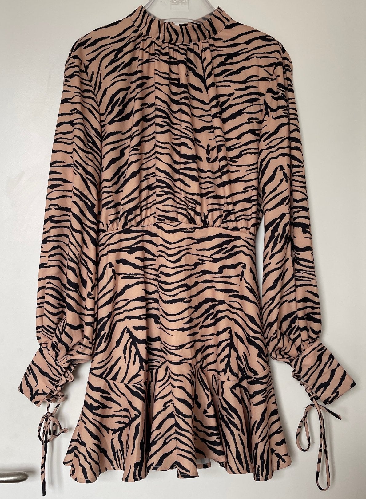 Tijgerprint jurkje, S, Overige kleuren, Ophalen of Verzenden, Zo goed als nieuw, Maat 36 (S)