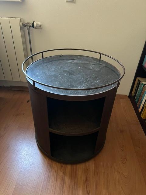 Trommeltafel, design Bart van Bekhoven (Atelier Artistiek), Ophalen, Metaal of Aluminium, Rond, 55 tot 75 cm