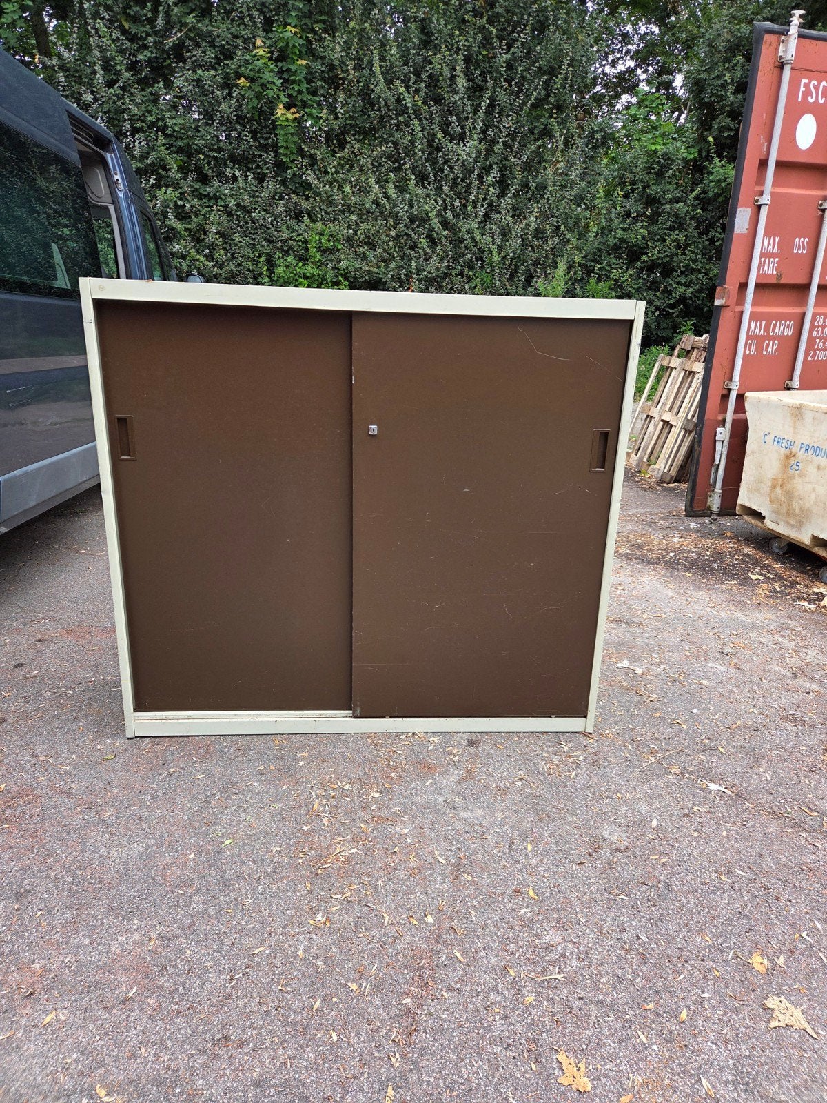 Vintage Drentea industriële archiefkast, kast, Huis en Inrichting, Kasten | Roldeurkasten en Archiefkasten, Ophalen, Gebruikt