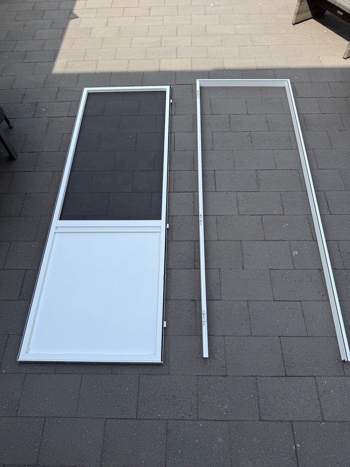 Hordeur wit aluminium, Ophalen, Gebruikt, 80 tot 100 cm, 215 cm of meer