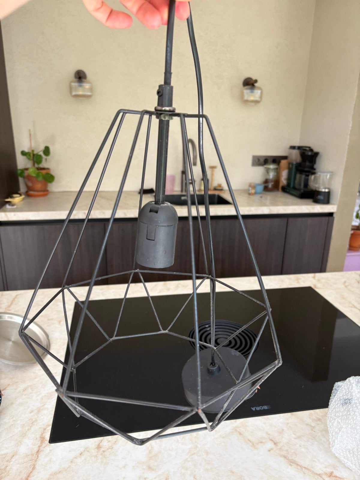Industriële draadlamp, Huis en Inrichting, Ophalen, Gebruikt, Metaal