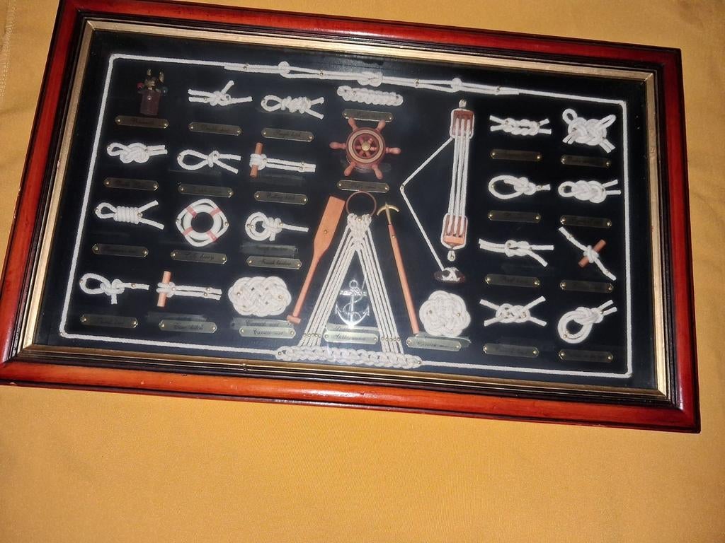 Decoratieve Lijst met Scheepsknopen en Maritieme Objecten, Verzamelen, Scheepvaart, Gebruikt, Gebruiksvoorwerp, Verzenden, Onbekend