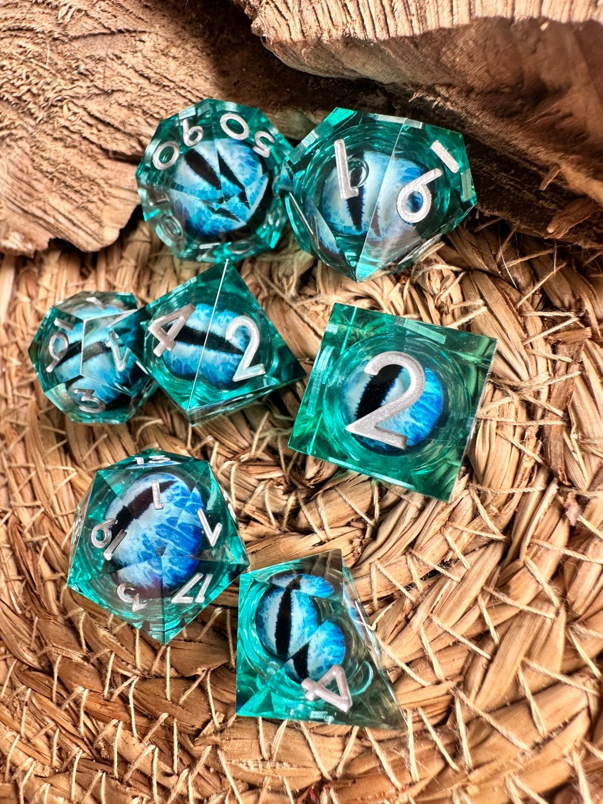 DND Dice / drakenoog / blauw / dobbelstenen / RPG / D&D, Hobby en Vrije tijd, Wargaming, Ophalen of Verzenden, Nieuw, Overige soorten