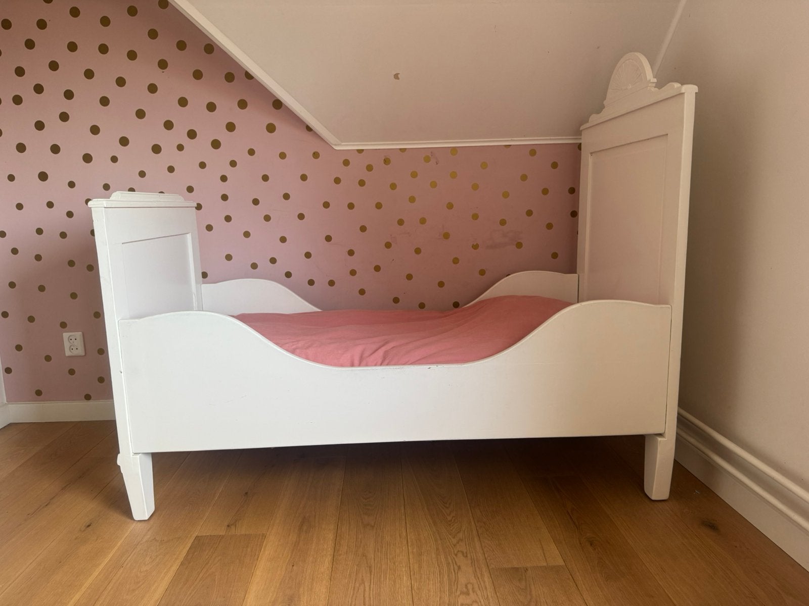 Wit houten kinderbed, Gebruikt, 70 tot 85 cm, Ophalen of Verzenden, Minder dan 140 cm