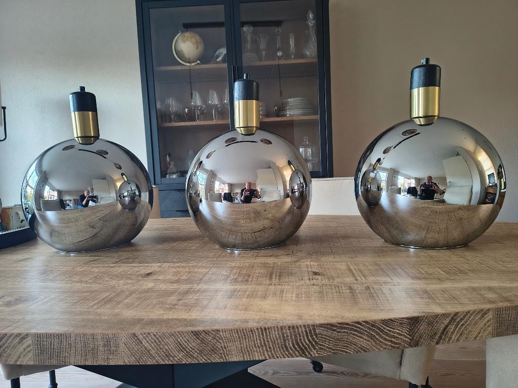 Te koop 3 losse hanglamp bollen, Huis en Inrichting, Lampen | Hanglampen, Ophalen, Zo goed als nieuw, Glas