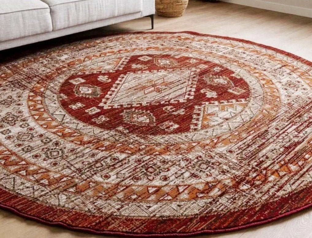 Groot écht ZGAN rond kleed Aila (240cm), Ophalen, 200 cm of meer, Zo goed als nieuw, 200 cm of meer