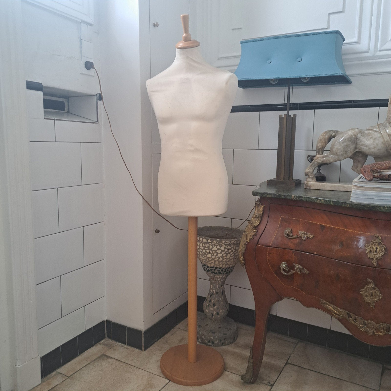 Vintage paspop /etalagepop/mannelijke torso, Onbekend, Ophalen of Verzenden, Gedragen