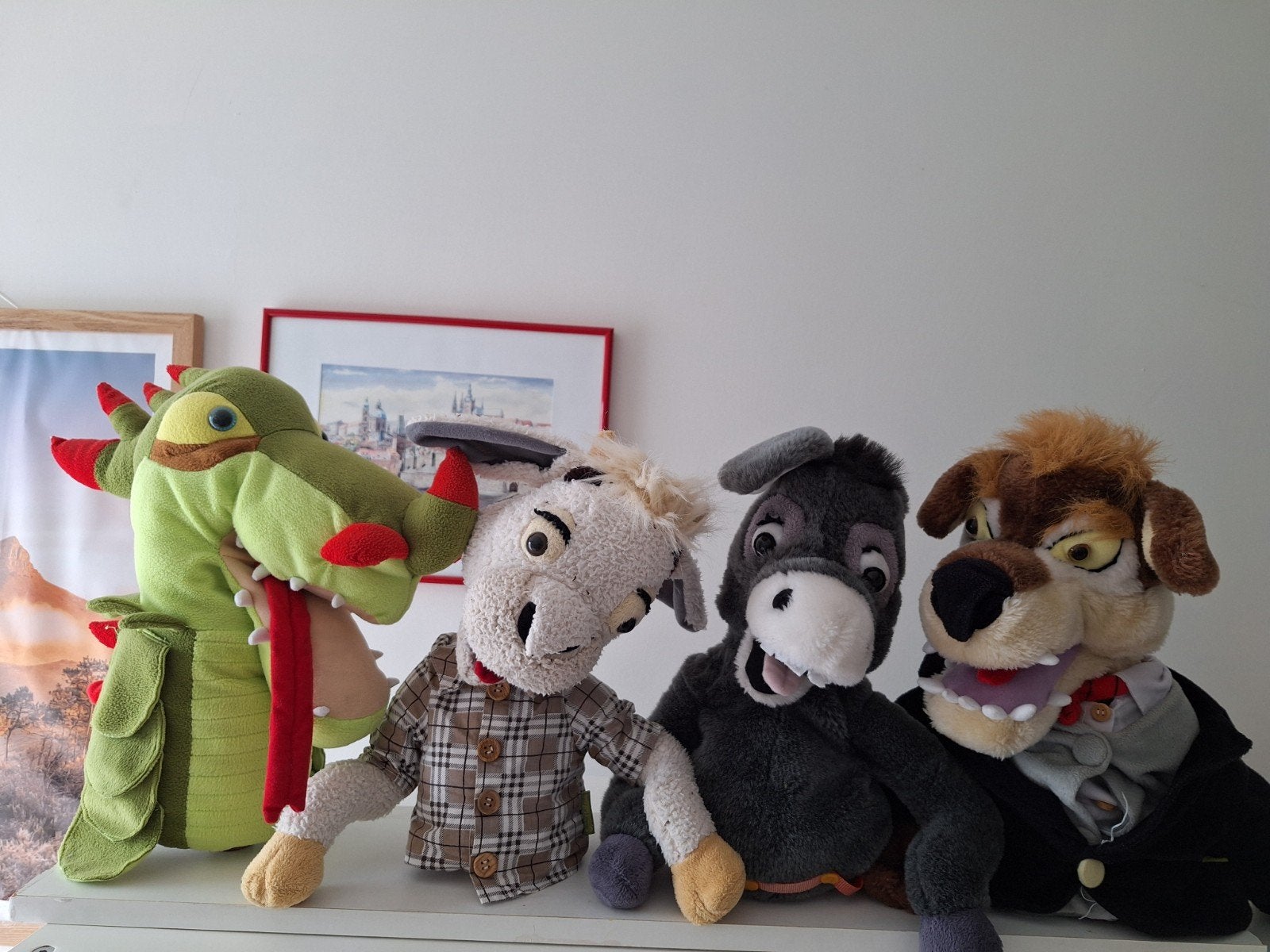Grote Efteling handpoppen: draak, geit, ezel en hond, Overige merken, Ophalen of Verzenden, Middelgroot (20 tot 80 cm), Gebruikt