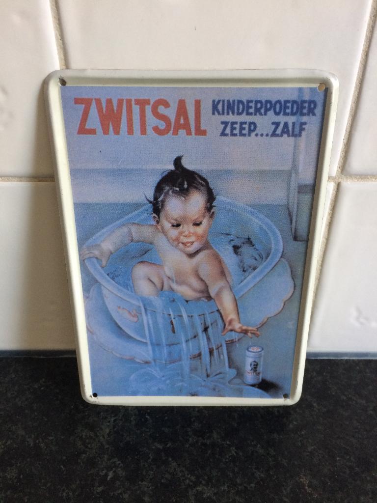 reclamebord Zwitsal 10,5 x 14,5 cm, Ophalen of Verzenden, Zo goed als nieuw, Reclamebord